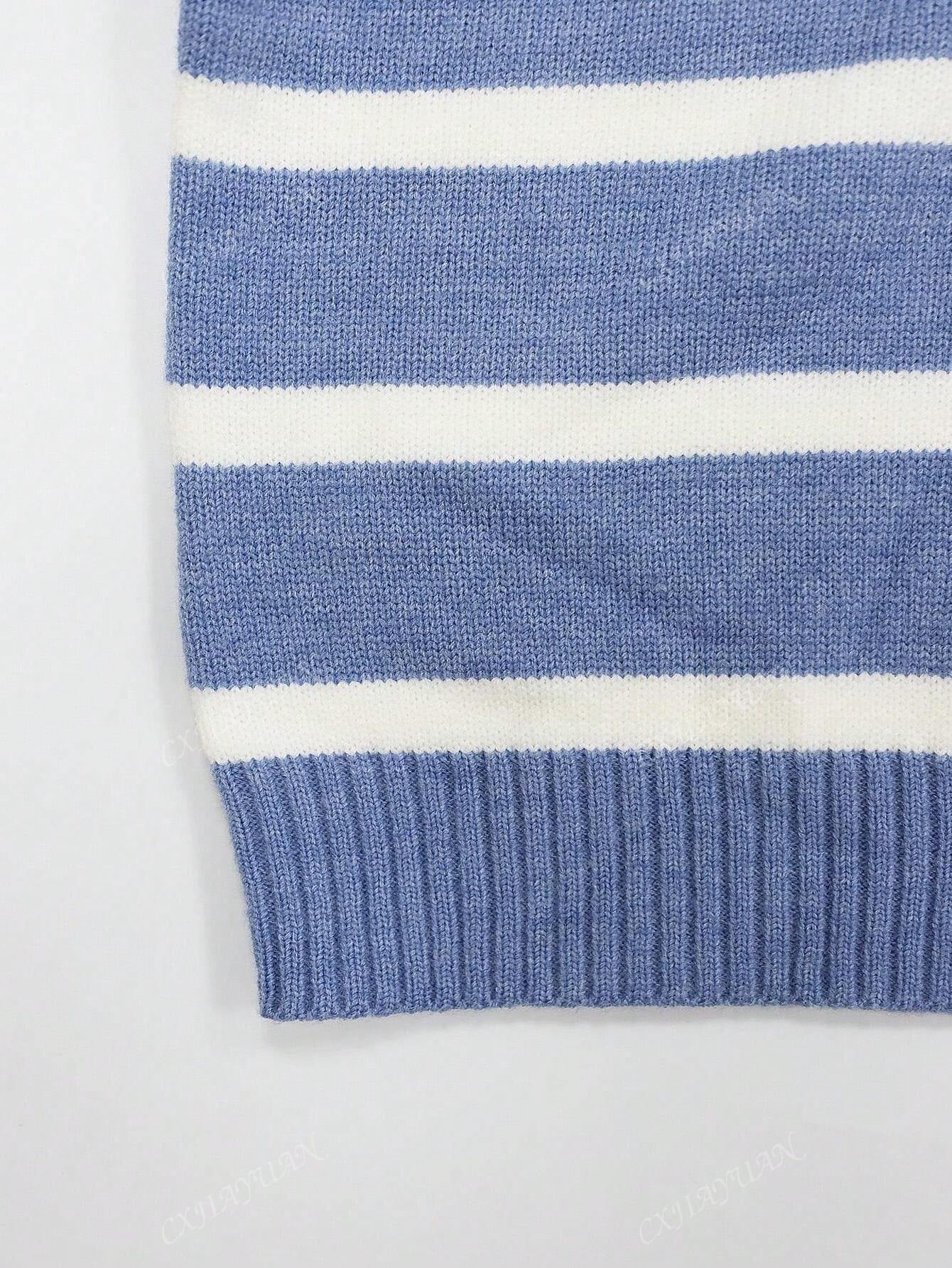 Autumn Winter Women Striped Mock Neck Pullover High-End Simple Stylish Sweater,Long Sleeve Tops