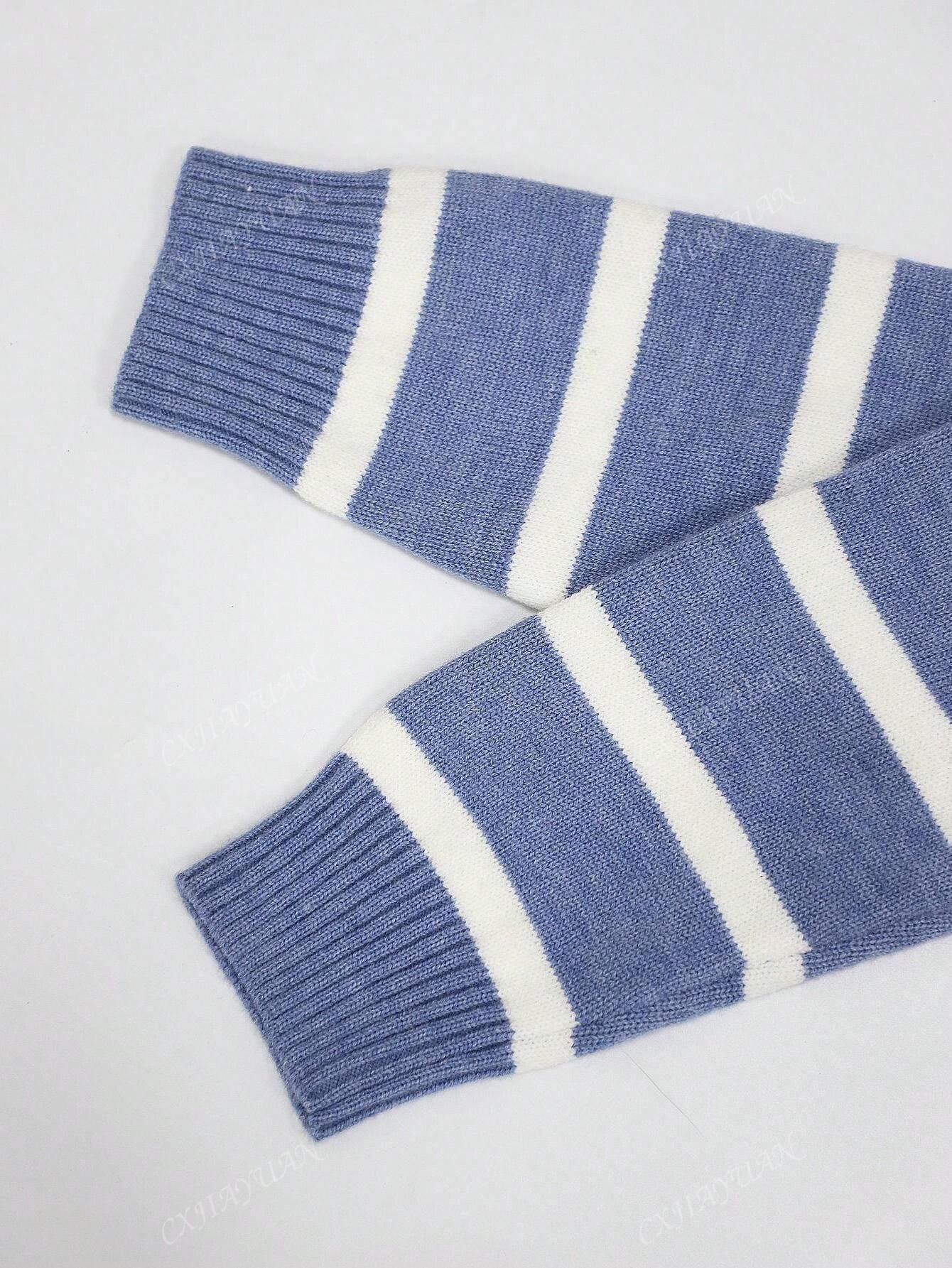 Autumn Winter Women Striped Mock Neck Pullover High-End Simple Stylish Sweater,Long Sleeve Tops