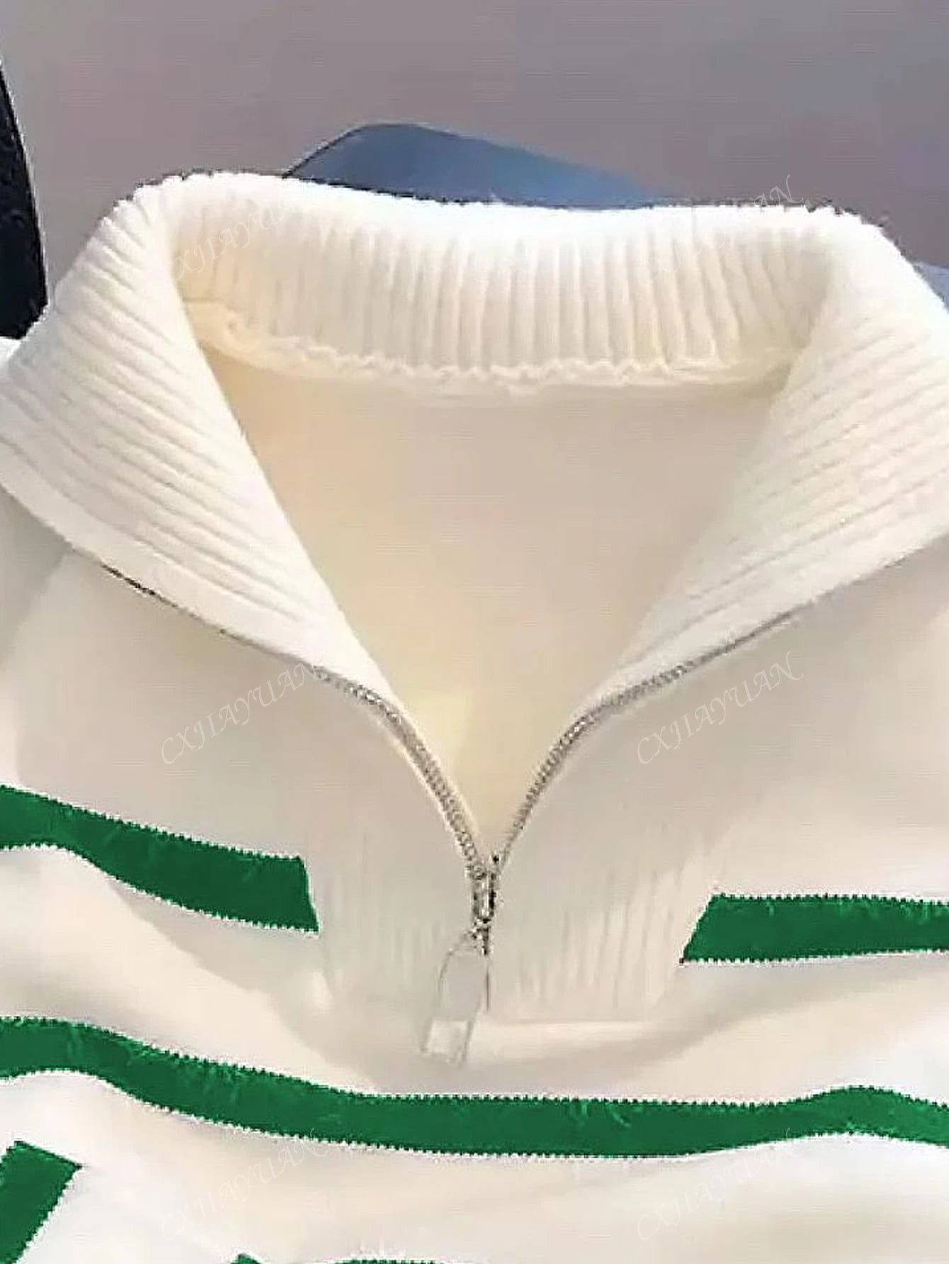 Autumn/Winter New Arrival Zipper Women Striped All-Match Sweater Fashionable Minimalist Pullover Versatile Design,Long Sleeve Tops